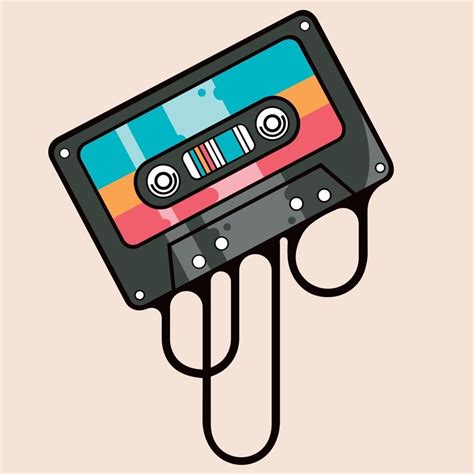 cinta de cassette de música colorida | Arte con cinta de cassette, Cinta de casete, Cassette dibujo