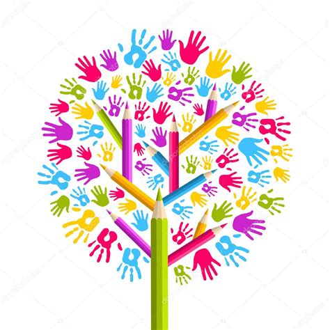 Diversity education Tree hands — Stock Vector © cienpies #14137426