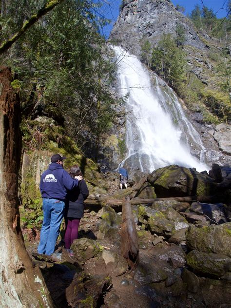 Tom and Kelly Shea, of Shelton, take in the view of Rocky Brook Falls ...