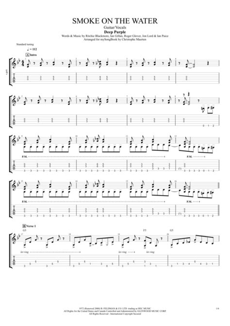 Tablature Smoke on the Water de Deep Purple (Guitar Pro) - Guitare et ...