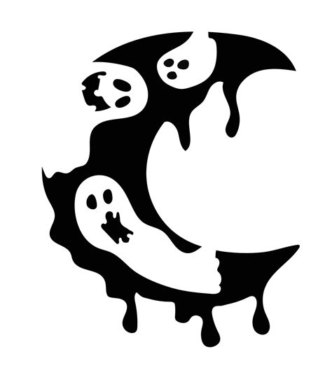 Ghosts (Free Pumpkin Stencil - Pumpkin Pattern - Pumpkin Template - Jack-o-lantern stencil) : r ...