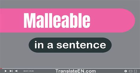 Use "Malleable" In A Sentence