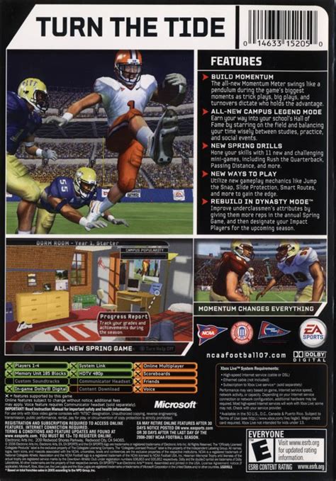 NCAA Football 07 cover or packaging material - MobyGames