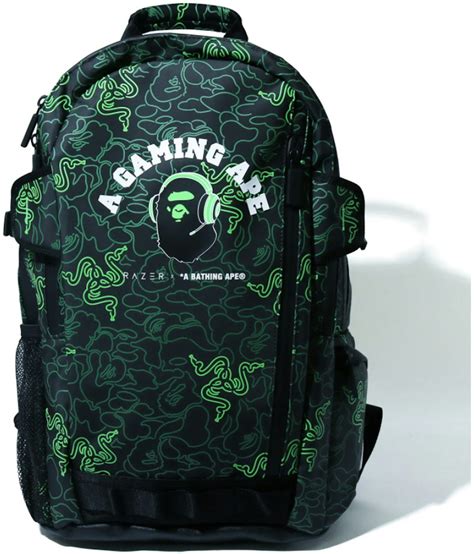 BAPE x Razer A Bathing Ape Neon Camo Backpack Green - FW20