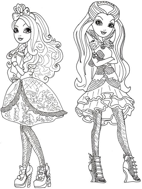 Free Printable Ever After High Coloring Pages: Apple White and Raven ...