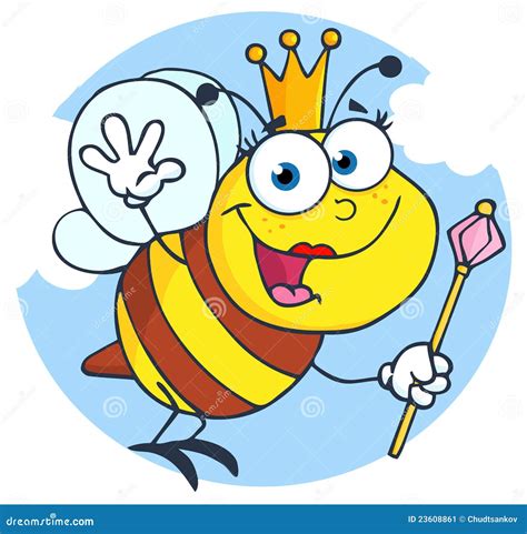 Happy Queen Bee Cartoon Character Stock Image - Image: 23608861