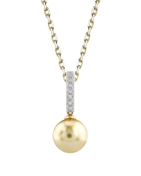 Golden Pearl Dangling Diamond Pendant