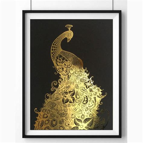 Peacock, Gold Foil Framed Print By Palm Valley | notonthehighstreet.com