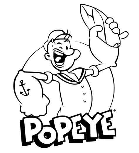 Strong Popeye Coloring Page - Free Printable Coloring Pages for Kids