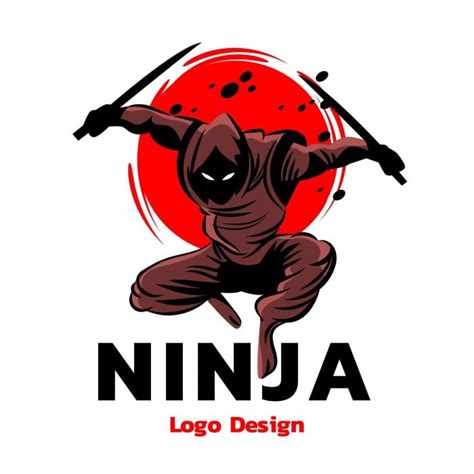 Free Hand-drawn Red Ninja Logo template