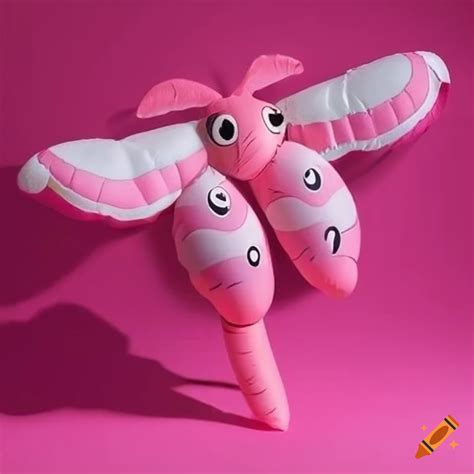 Pink inflatable moth toy on Craiyon