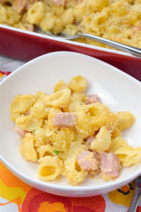 Baked Macaroni & Cheese with Ham | Who Needs A Cape?