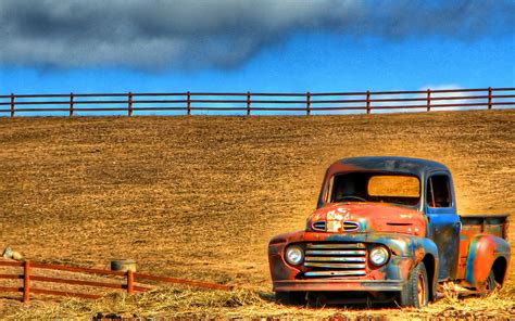 Download Old Pick-up Truck Photography HDR Wallpaper