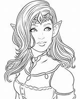 Coloring Pages Of Girl Elves sketch template