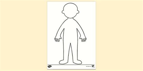 Man Silhouette Outline Colouring Page | Twinkl - Twinkl