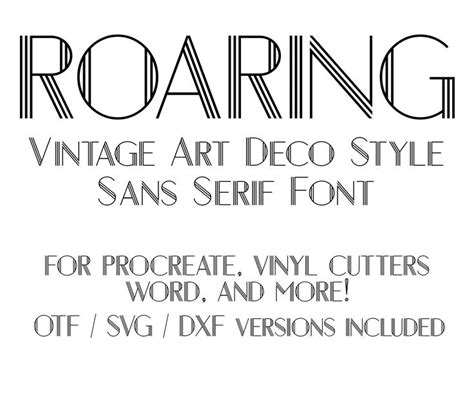 Roaring 20s Font Art Deco Font Sans Serif Font Fancy Font | Etsy in ...