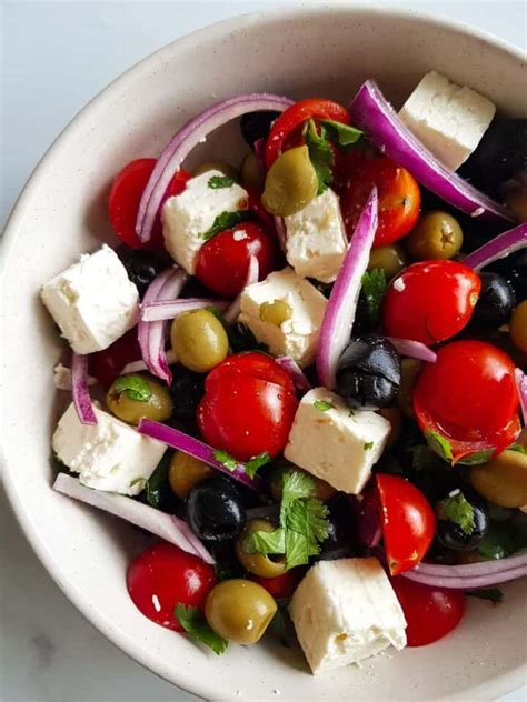 Easy Olive Salad with Feta and Tomatoes - Hint of Healthy