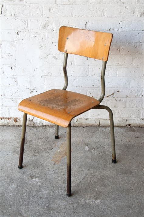 Vintage Wooden School Chair for sale at Pamono