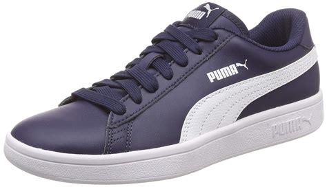 Buy Puma Unisex's Smash v2 L Peacoat White Leather Sneakers-4 UK (4059505055615) at Amazon.in