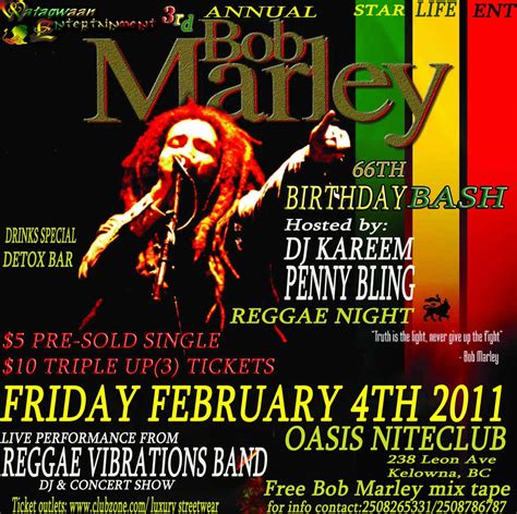 Whats Up Kelowna: 3rd Annual Bob Marley Birthday Bash