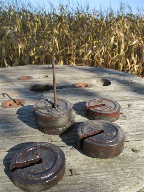 Round Hanging Small Scale Weights Vintage Metal Industrial | Etsy ...