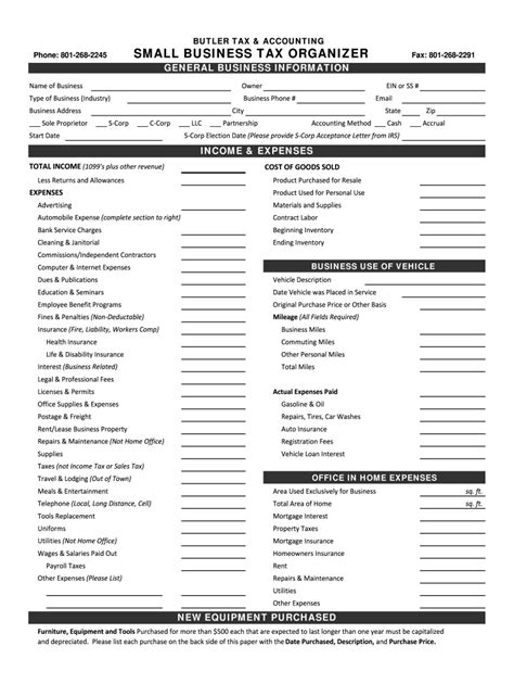 Business tax organizer template: Fill out & sign online | DocHub