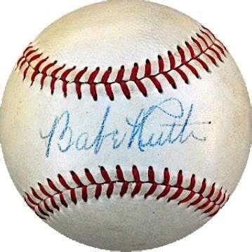 Babe Ruth Autographed Official League Baseball (Baseball Hall of Famer)