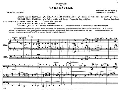 Overture to Tannhäuser, by Richard Wagner, transcribed by Samuel Warren, Order Online