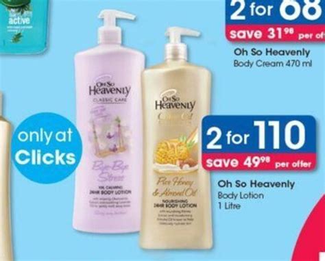 Oh So Heavenly Body Lotion 2 x 1 litre offer at Clicks