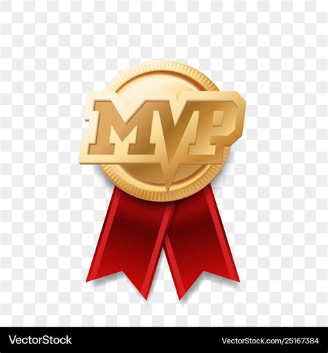 Mvp gold medal award most valuable player trophy Vector Image