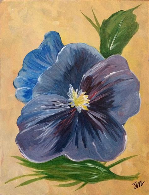 "Blue Pansy" | Painting, Art, Paint party