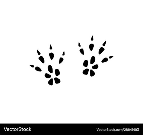 Black rat mouse foot print steps Royalty Free Vector Image