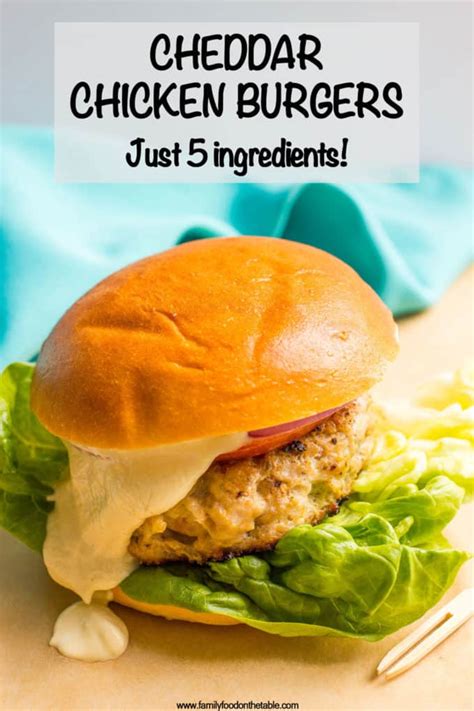 Cheddar chicken burgers (+ video) - Family Food on the Table