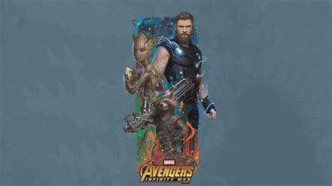 Thor Rocket Groot Avengers Infinity War Artwork Wallpaper,HD Movies ...