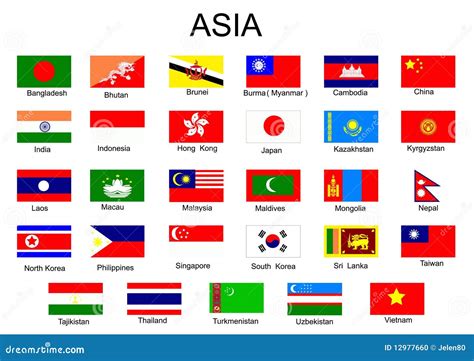 Flags Of Asian Countries Stock Photo - Image: 12977660