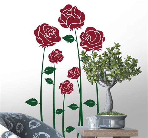 Red Roses Wall Sticker - TenStickers