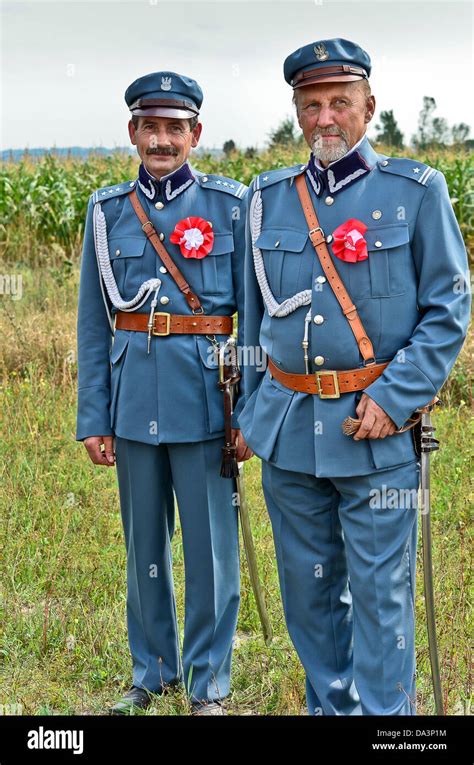 Polish military officers in the original uniforms from 1920 Polish-Bolshevik War Stock Photo - Alamy