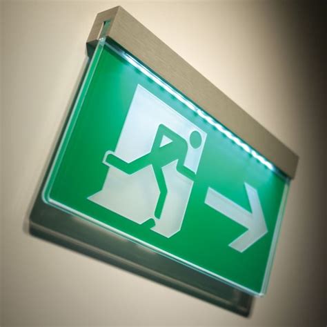 LED Illuminated Fire Exit Sign | BS EN ISO 7010 | BS5499 | Signbox | Signage, Exit sign, Fire safety