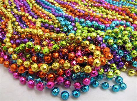 Mardi Gras Beads 60 Dozen Assorted Neon Disco Throw 33 in Necklaces 720 ...