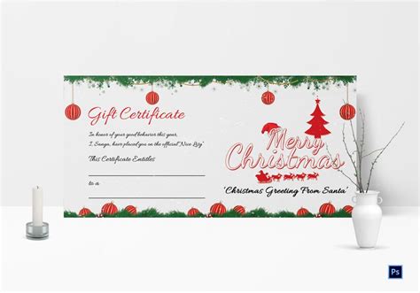 Free Printable Christmas Gift Certificate Templates