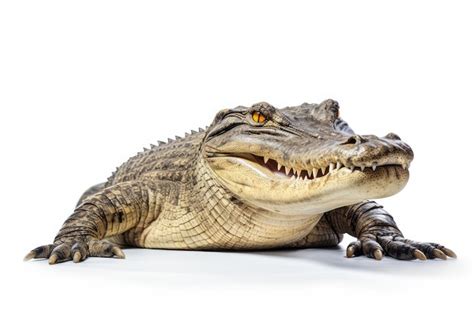 Premium AI Image | A crocodile isolated on white background