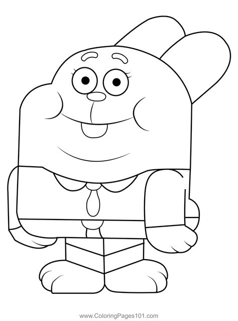 Richard Watterson The Amazing World of Gumball Coloring Page for Kids - Free The Amazing World ...