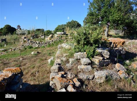 Ruins in Troy, ancient city and archaeological site located at Hisarlik ...