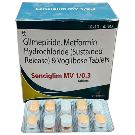 Glimepiride Metformin Hydrochloride And Voglibose Tablets IP, 500 mg at Rs 990/box in Pune