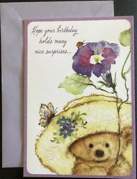 HAPPY BIRTHDAY TEDDY Bear Card Hallmark Greeting Card $1.99 - PicClick