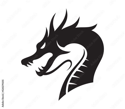 dragon icon vector. head of dragon silhouette Stock ベクター | Adobe Stock