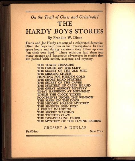 Hardy Boys Mystery Stories / The Mark on the Door (CLASSIC GRETTA COVER ART) by Dixon, Franklin ...