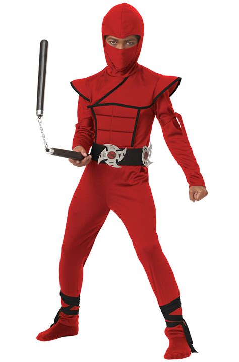 Stealth Ninja Child Costume (Red/Black) - PureCostumes.com