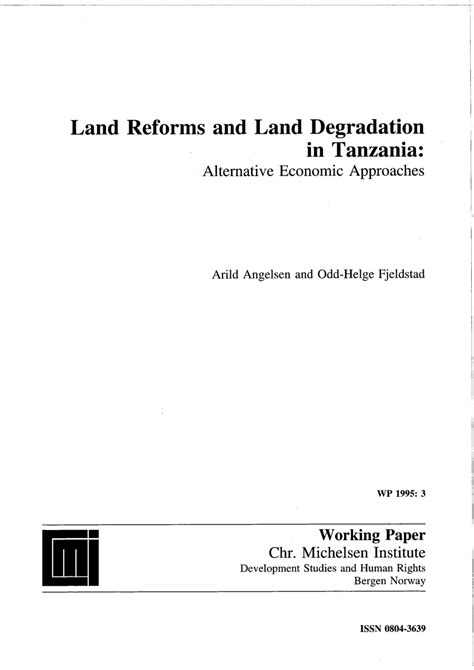 (PDF) Land Reforms and Land Degradation in Tanzania: Alternative ...