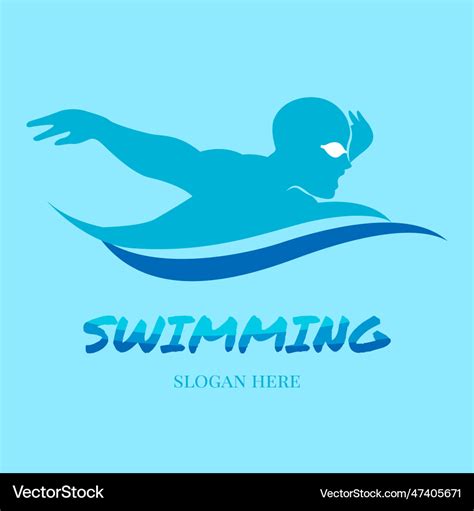 Butterfly stroke swimming crawl logo design Vector Image